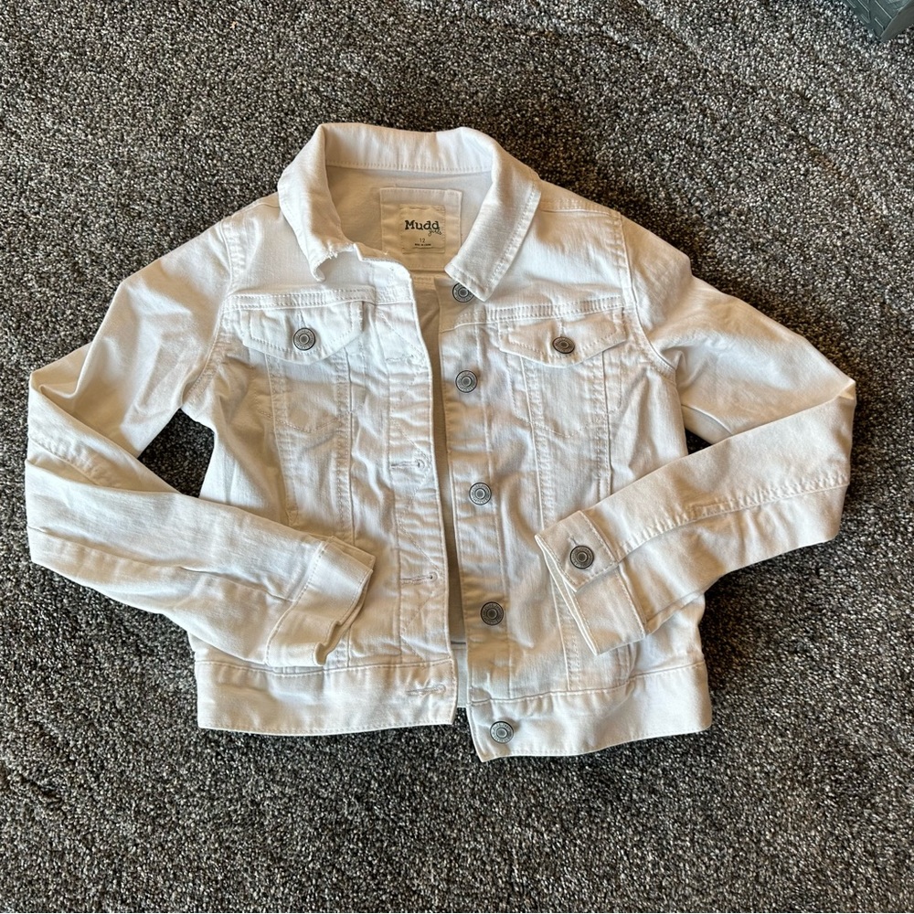 White jean jacket cropped